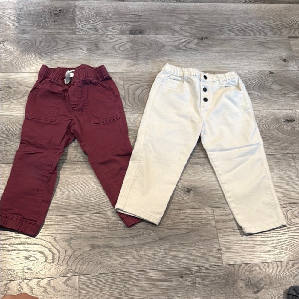 Stylish Kids Jeans Set (3T)- Maroon and Cream